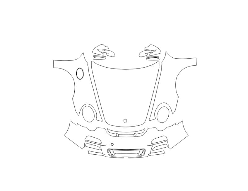Formatki PPF do karoserii Porsche 911(2011) GT3 RS – zestaw