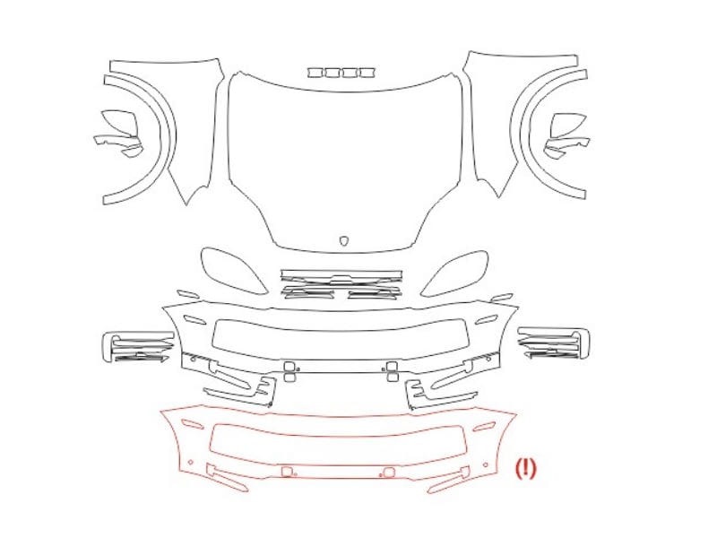 Formatki PPF do karoserii Porsche Cayenne (2023) Coupe – zestaw