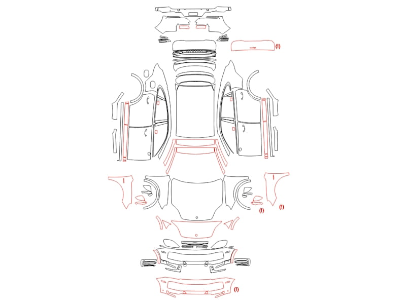 Formatki PPF do karoserii Porsche Cayenne (2023) Coupe – zestaw