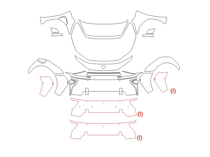 Formatki PPF do karoserii Toyota BZ (2026) Limited – zestaw