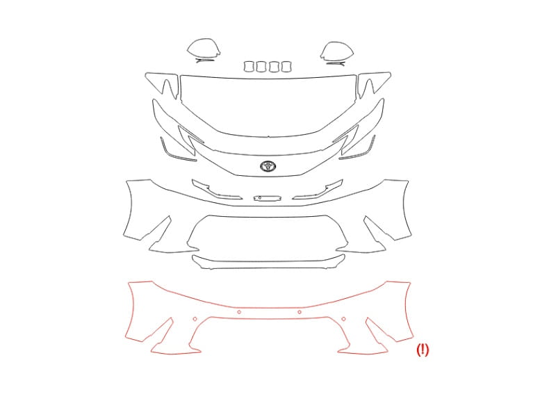 Formatki PPF do karoserii Toyota Camry (2024) LE – zestaw