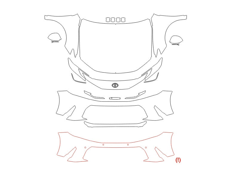 Formatki PPF do karoserii Toyota Camry (2024) LE – zestaw