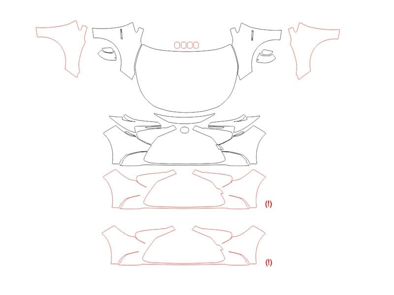 Formatki PPF do karoserii Toyota Corolla (2022) Hybrid – zestaw