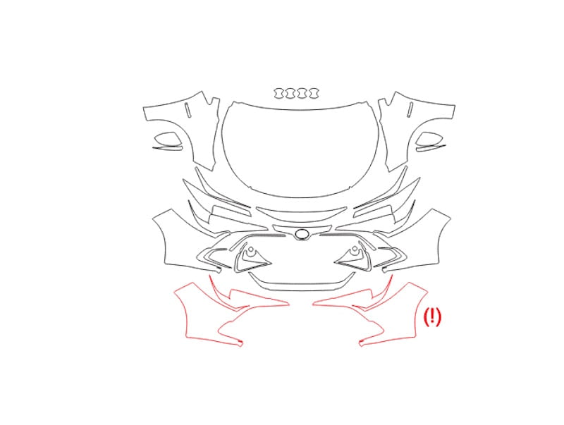 Formatki PPF do karoserii Toyota Corolla (2023) Hatchback – zestaw