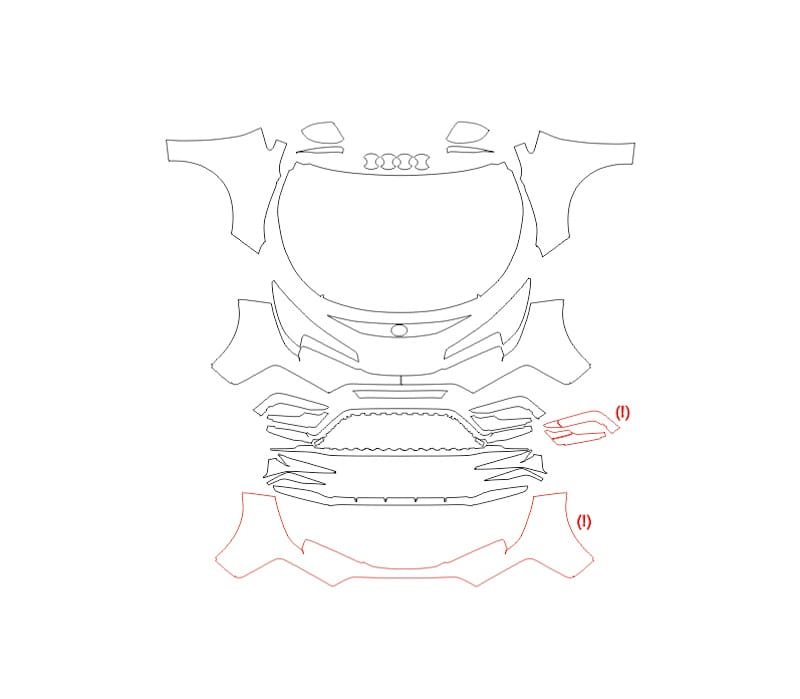 Formatki PPF do karoserii Toyota Corolla (2023) XSE – zestaw