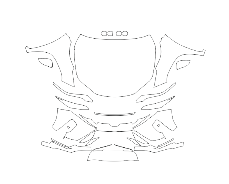 Formatki PPF do karoserii Toyota Fortuner (2021) Onyx Black – zestaw