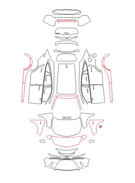 Formatki PPF do karoserii Toyota Harrier (2023) – zestaw