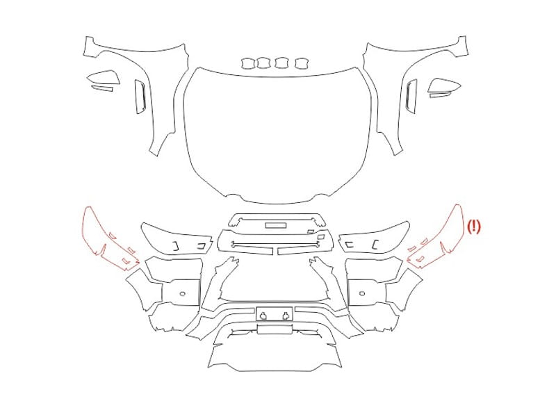 Formatki PPF do karoserii Toyota Hilux (2022) Revo GR Sport High Riding – zestaw