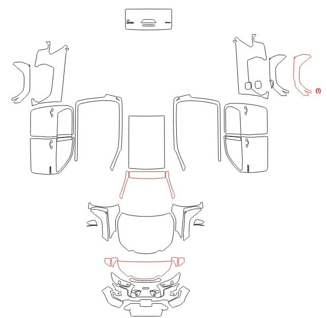 Formatki PPF do karoserii Toyota Hilux (2024) GR Sport – zestaw