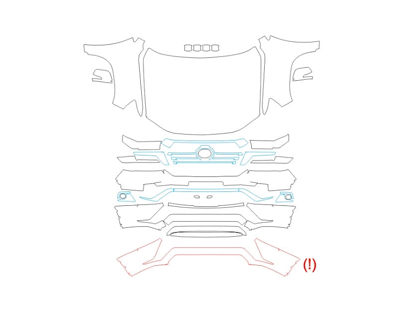 Formatki PPF do karoserii Toyota Land Cruiser 200 (2015) – zestaw