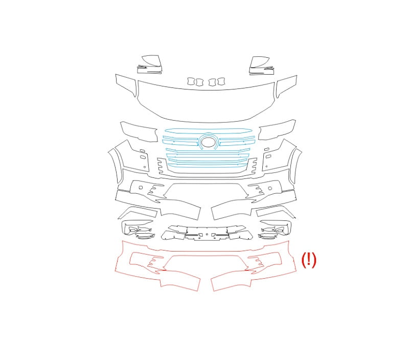 Formatki PPF do karoserii Toyota Land Cruiser 300 (2021) GRX Modelista – zestaw
