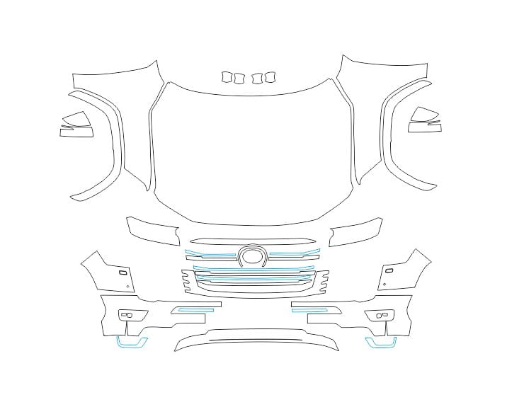 Formatki PPF do karoserii Toyota Land Cruiser 300 70th Anniversary (2021) – zestaw