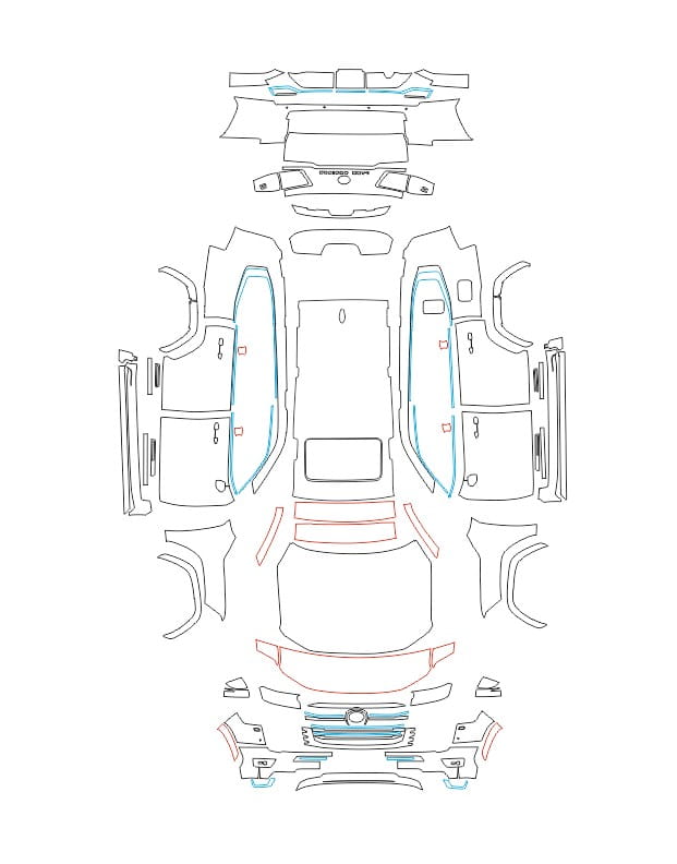 Formatki PPF do karoserii Toyota Land Cruiser 300 70th Anniversary (2021) – zestaw