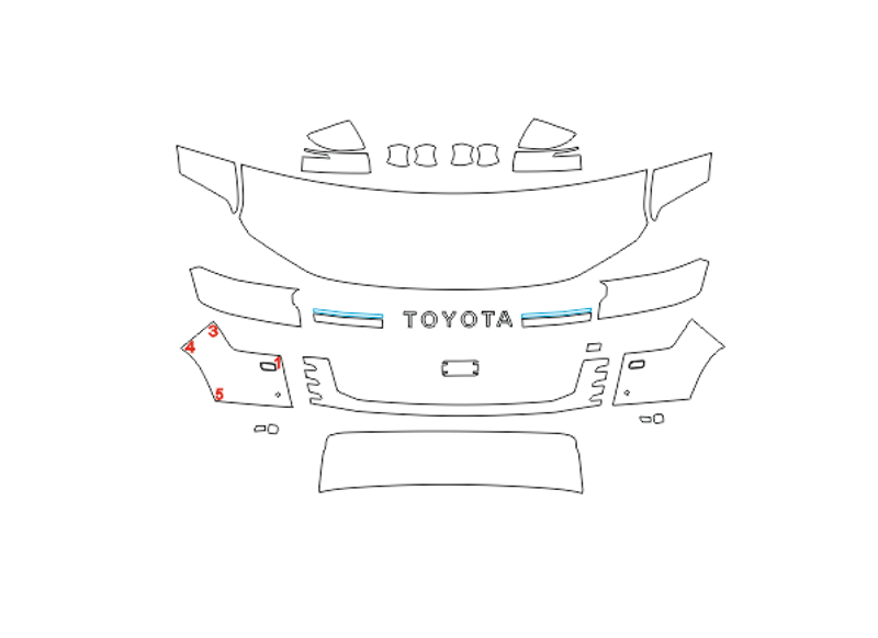 Formatki PPF do karoserii Toyota Land Cruiser 300 GR (2021) sport – zestaw