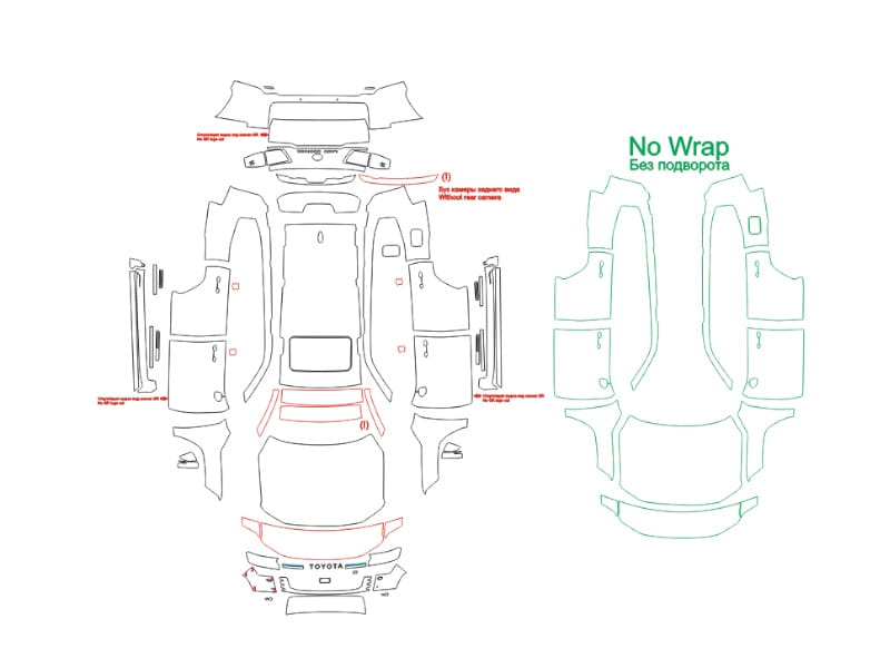 Formatki PPF do karoserii Toyota Land Cruiser 300 GR (2021) sport – zestaw