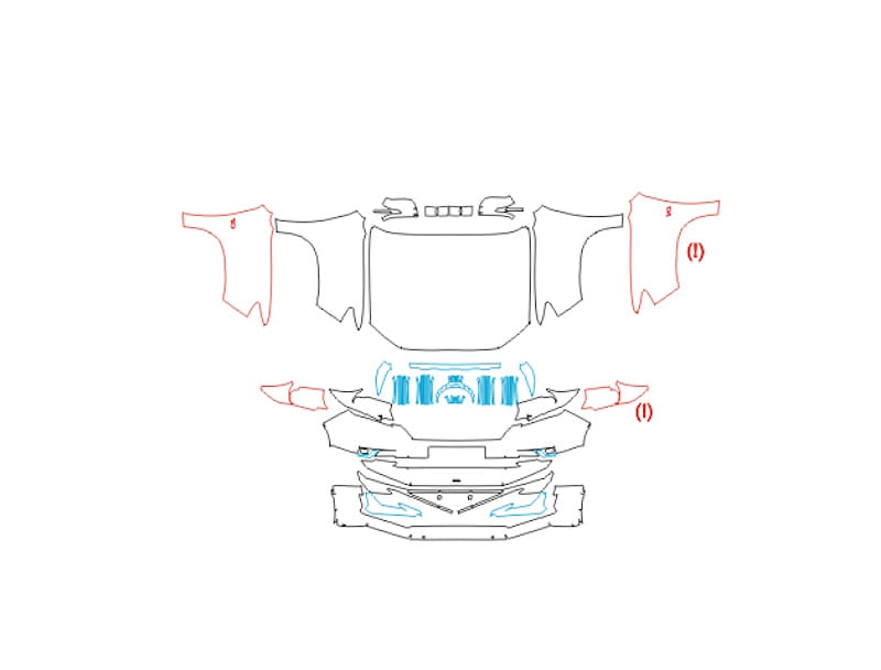 Formatki PPF do karoserii Toyota Land Cruiser Prado (2020) TX-L Modelista – zestaw