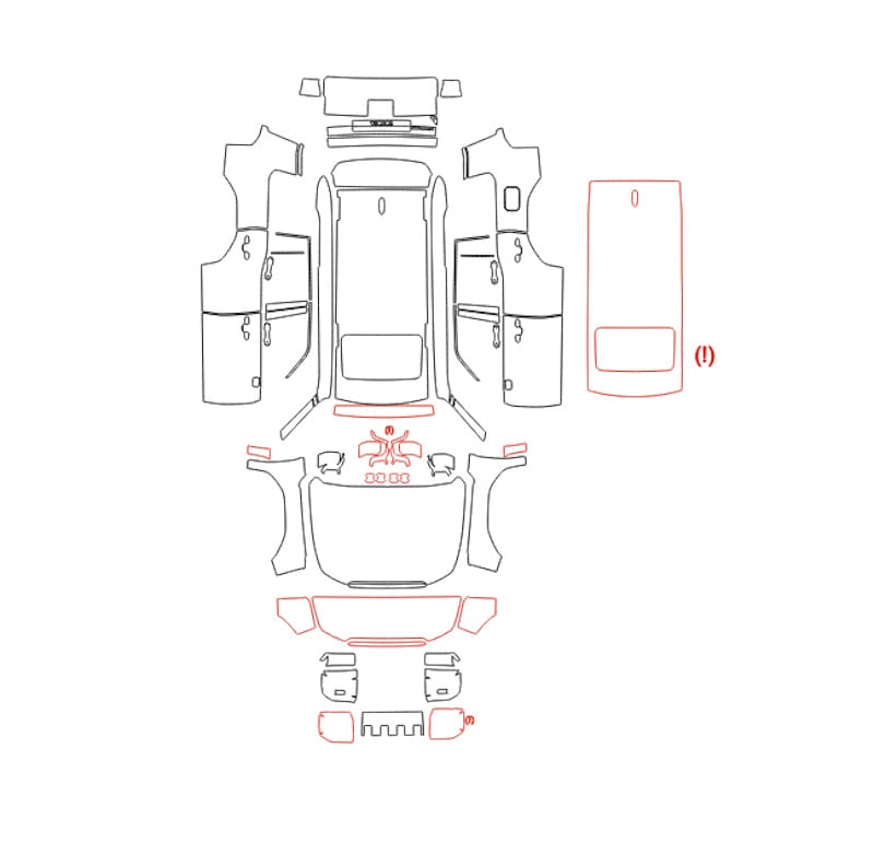 Formatki PPF do karoserii Toyota Land Cruiser Prado 250 (2024) – zestaw