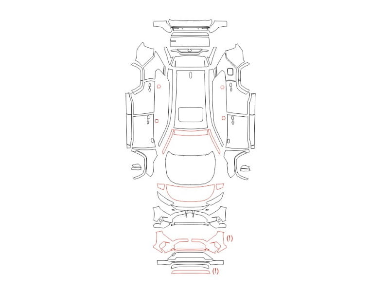 Formatki PPF do karoserii Toyota RAV4 (2019) – zestaw