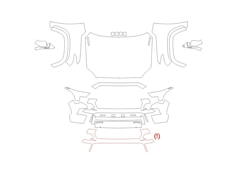 Formatki PPF do karoserii Toyota Sequoia (2023) Platinum – zestaw