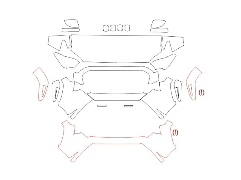 Formatki PPF do karoserii Toyota Tacoma (2024) SR5 – zestaw