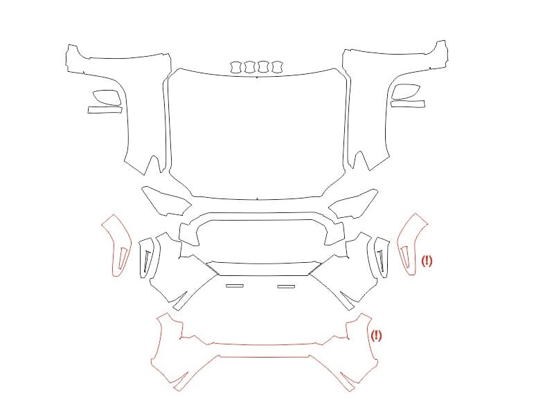 Formatki PPF do karoserii Toyota Tacoma (2024) SR5 – zestaw