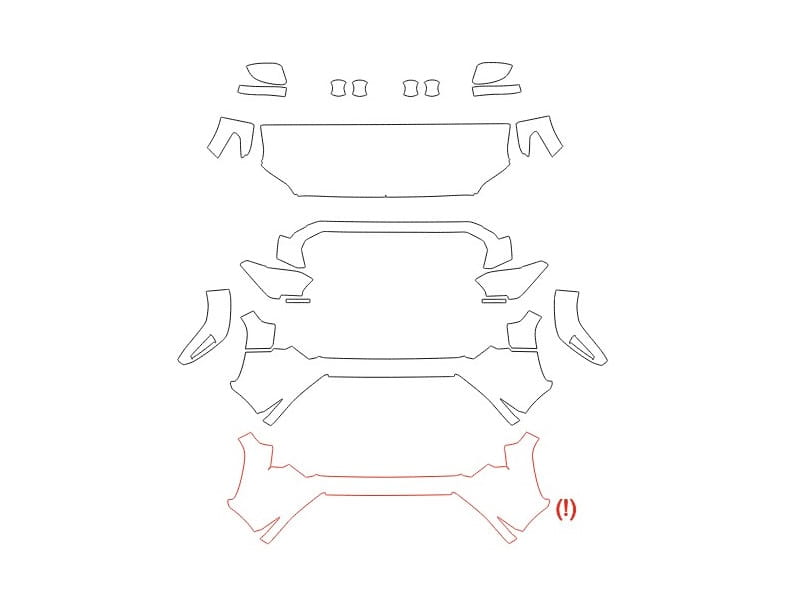 Formatki PPF do karoserii Toyota Tacoma (2024) TRD Sport – zestaw