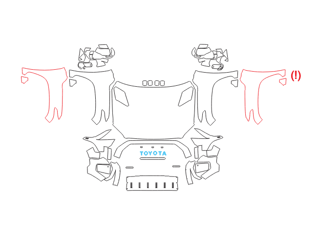 Formatki PPF do karoserii Toyota Tundra (2022) TRD – zestaw