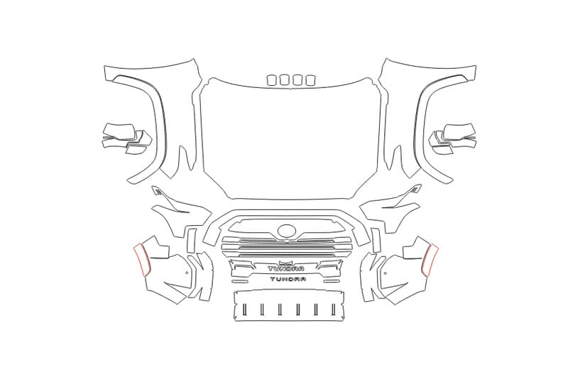 Formatki PPF do karoserii Toyota Tundra SR (2022) – zestaw