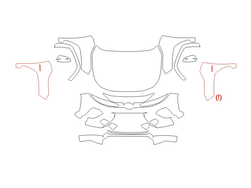 Formatki PPF do karoserii Toyota Wildlander (2020) – zestaw