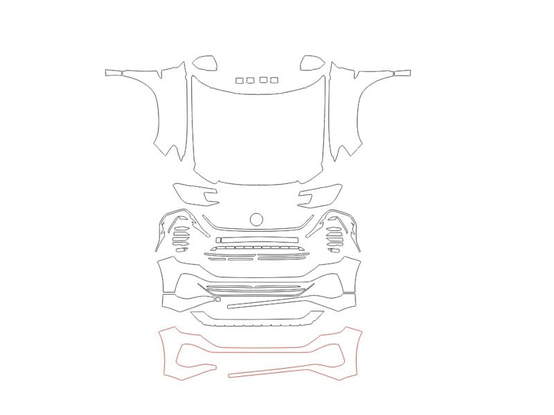 Formatki PPF do karoserii Volkswagen Atlas (2024) R-Line – zestaw