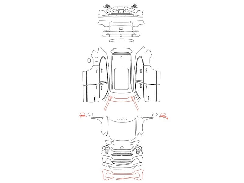 Formatki PPF do karoserii Volkswagen Atlas (2024) R-Line – zestaw
