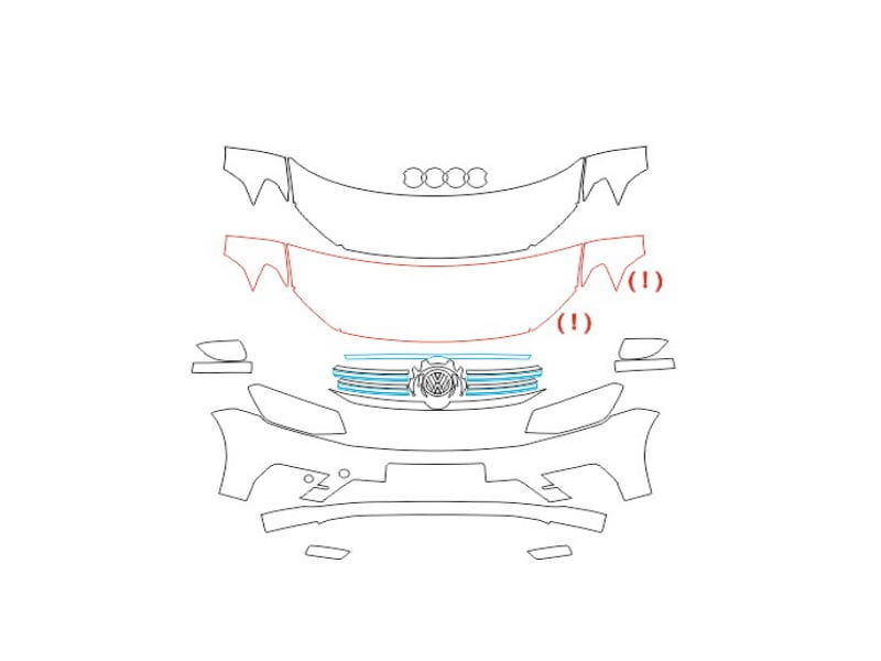 Formatki PPF do karoserii Volkswagen Caddy (2018) – zestaw