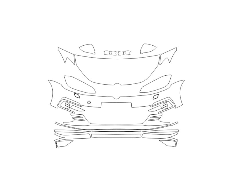 Formatki PPF do karoserii Volkswagen Golf (2017) GTI TCR 5Door – zestaw