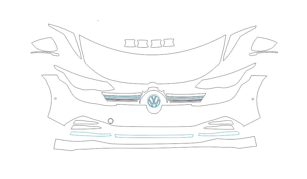 Formatki PPF do karoserii Volkswagen Golf (2021) – zestaw