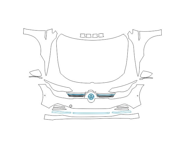 Formatki PPF do karoserii Volkswagen Golf (2021) – zestaw