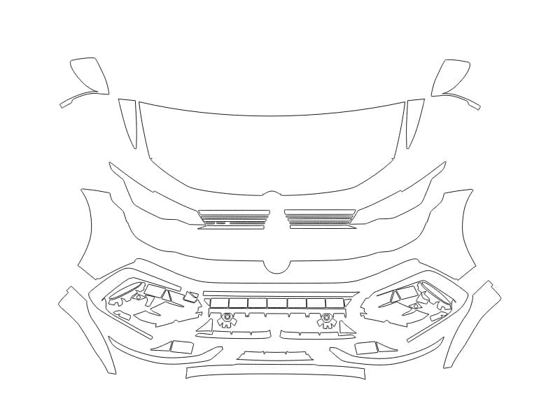 Formatki PPF do karoserii Volkswagen Golf (2025) R – zestaw
