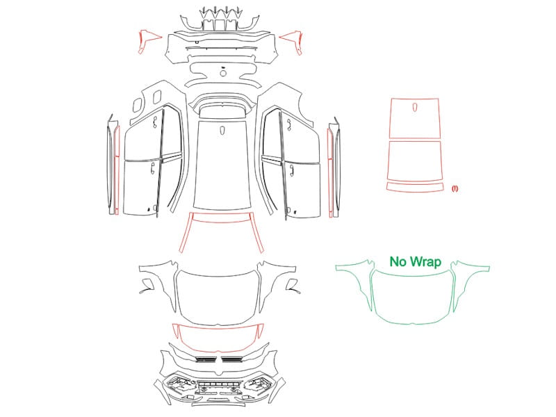 Formatki PPF do karoserii Volkswagen Golf (2025) R – zestaw