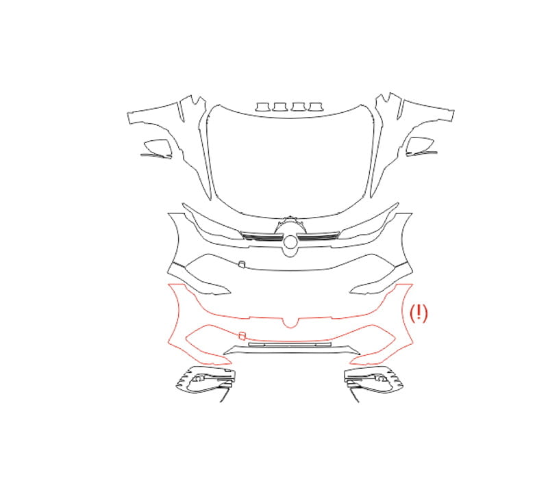Formatki PPF do karoserii Volkswagen Golf R (2022) – zestaw