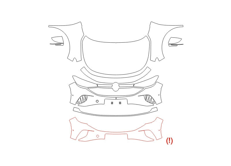 Formatki PPF do karoserii Volkswagen ID.5 (2024) GTX – zestaw