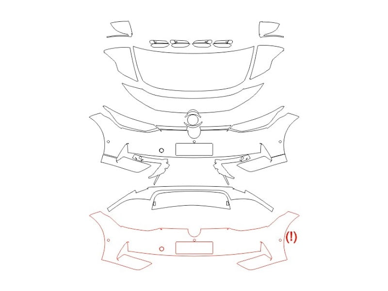 Formatki PPF do karoserii Volkswagen ID.7 (2023) Vizzion – zestaw