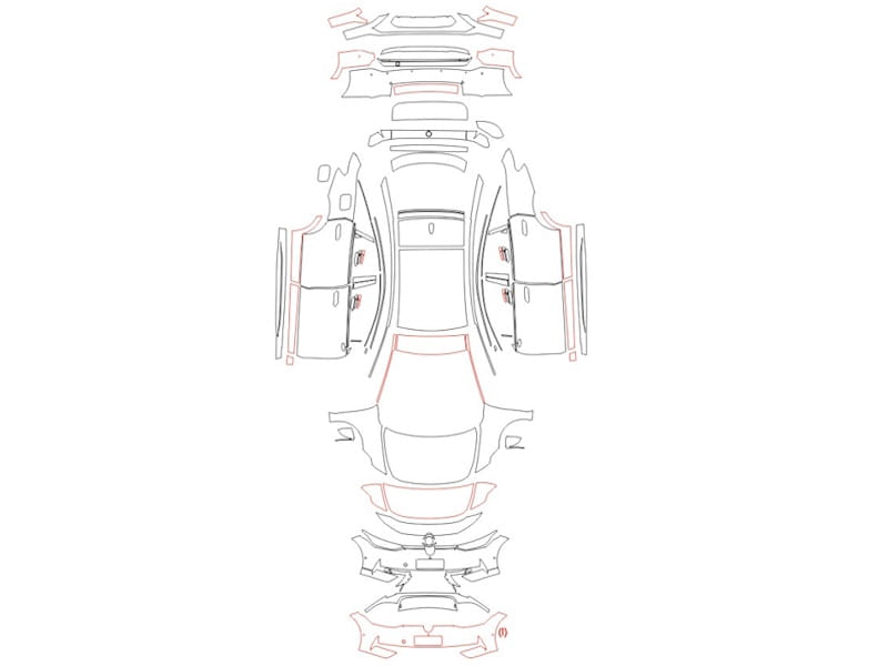 Formatki PPF do karoserii Volkswagen ID.7 (2023) Vizzion – zestaw