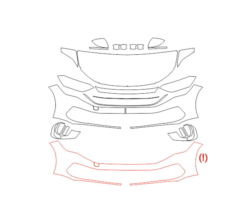 Formatki PPF do karoserii Volkswagen Jetta (2022) GLI – zestaw