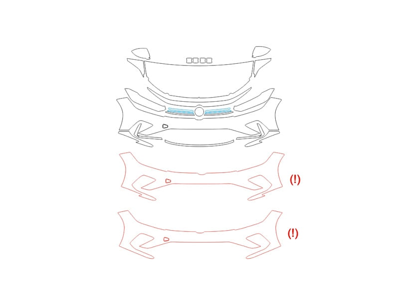 Formatki PPF do karoserii Volkswagen Jetta (2025) GLI – zestaw
