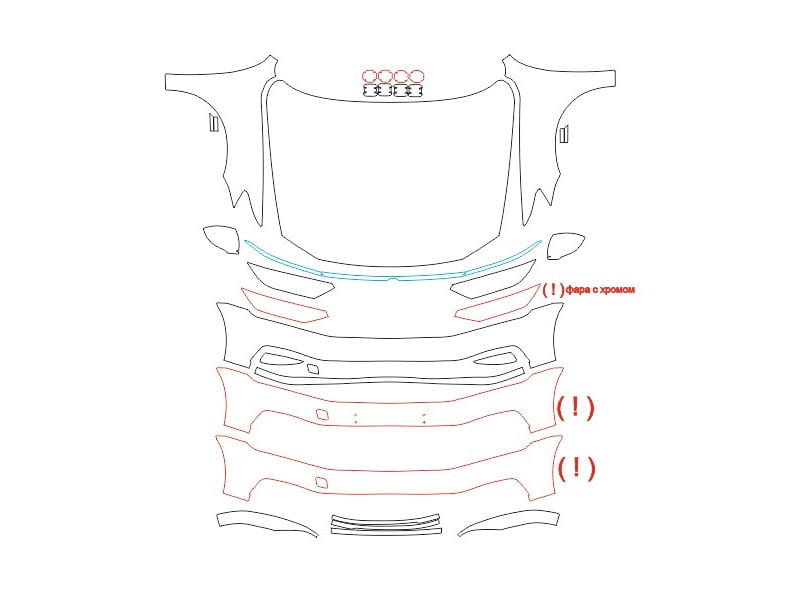Formatki PPF do karoserii Volkswagen Passat (2019) – zestaw