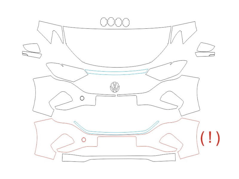 Formatki PPF do karoserii Volkswagen Polo (2020) – zestaw