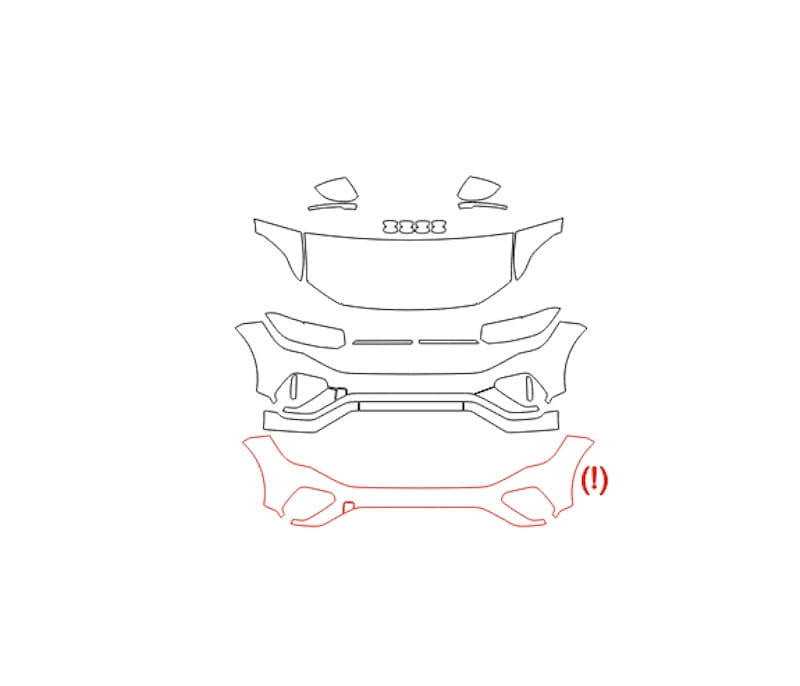 Formatki PPF do karoserii Volkswagen T-Cross (2023) R-Line – zestaw