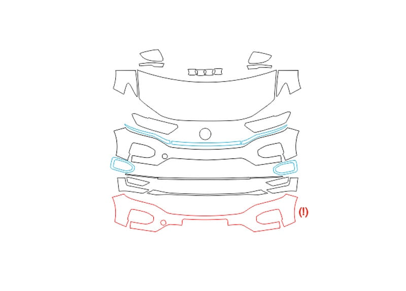Formatki PPF do karoserii Volkswagen T-Roc (2017) – zestaw