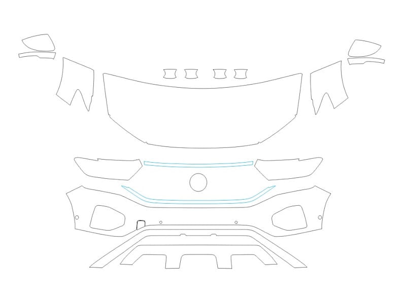 Formatki PPF do karoserii Volkswagen T-Roc (2021) Base – zestaw