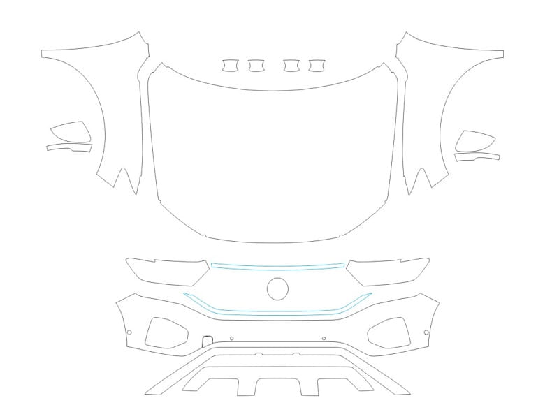 Formatki PPF do karoserii Volkswagen T-Roc (2021) Base – zestaw