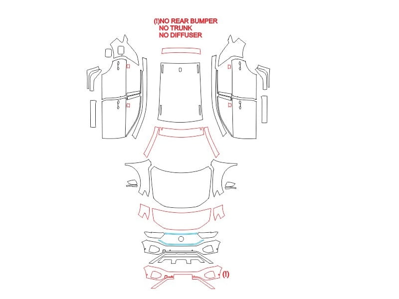 Formatki PPF do karoserii Volkswagen T-Roc (2021) Base – zestaw